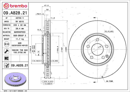 Brembo Disc Brake Rotor 09.A828.21