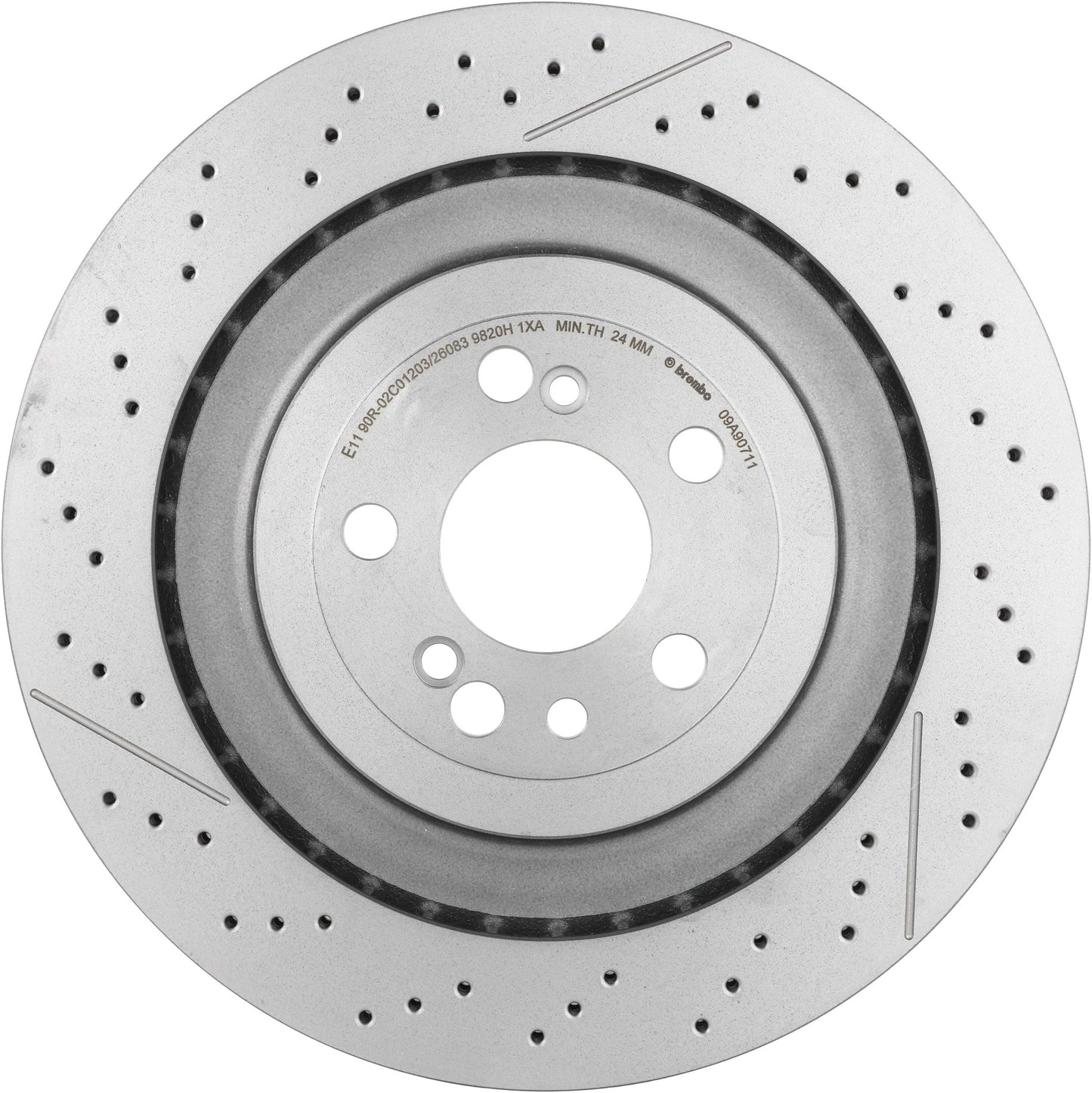Brembo OE Brembo Mercedes-Benz SLS AMG 2015-2011 Rear Premium UV Coated OE Equivalent Rotor 09.A907.11