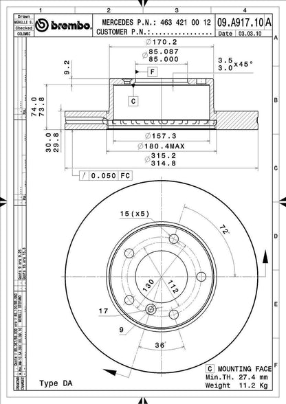 Brembo Disc Brake Rotor