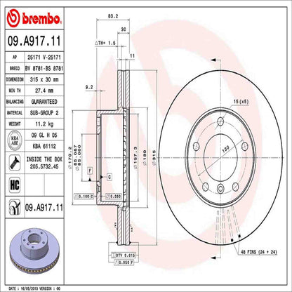 Brembo Disc Brake Rotor 09.A917.11