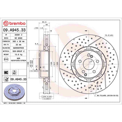 Brembo Disc Brake Rotor 09.A945.33