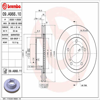 Brembo Disc Brake Rotor 09.A966.11
