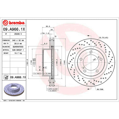 Brembo Disc Brake Rotor 09.A966.1X