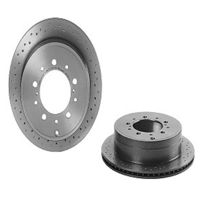 Brembo OE Brembo 08-11 Lexus LX570//08-11 Land Cruiser Rear Premium Xtra Cross Drilled UV Coated Rotor 09.A967.1X
