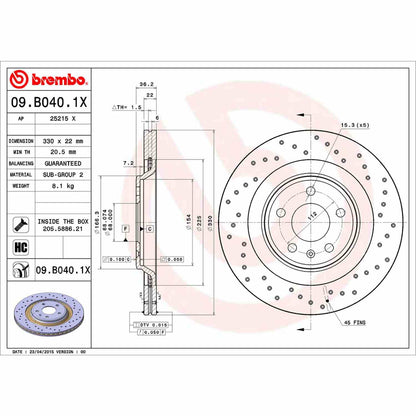 Brembo Disc Brake Rotor 09.B040.1X