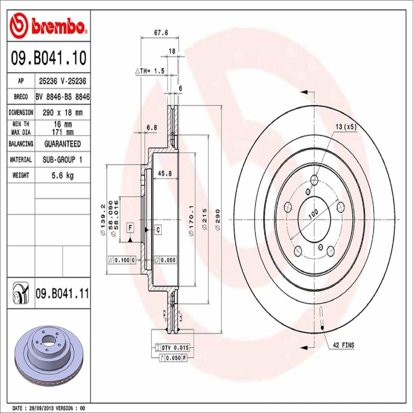 Brembo Disc Brake Rotor 09.B041.11