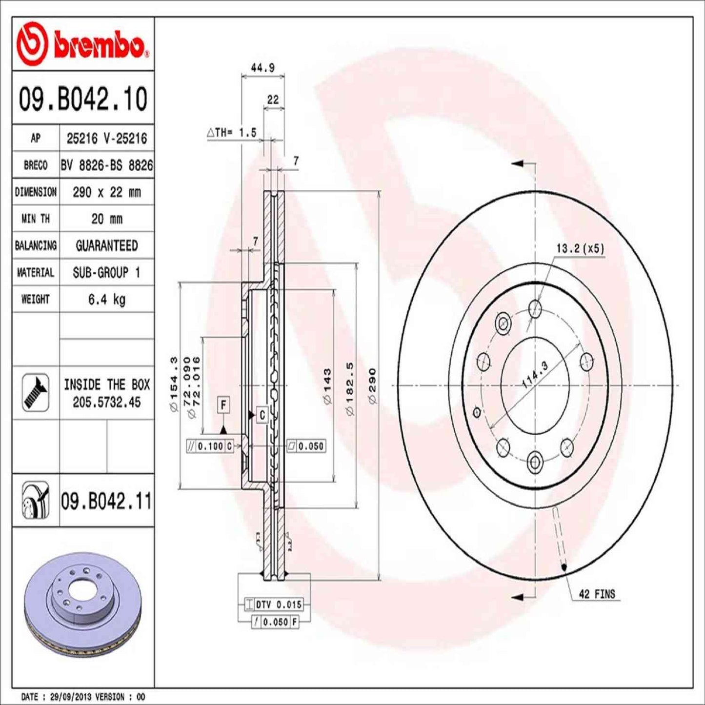 Brembo Disc Brake Rotor 09.B042.11