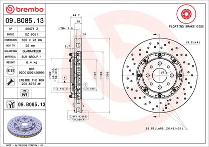 Brembo Disc Brake Rotor 09.B085.13