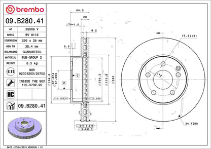 Brembo Disc Brake Rotor 09.B280.41