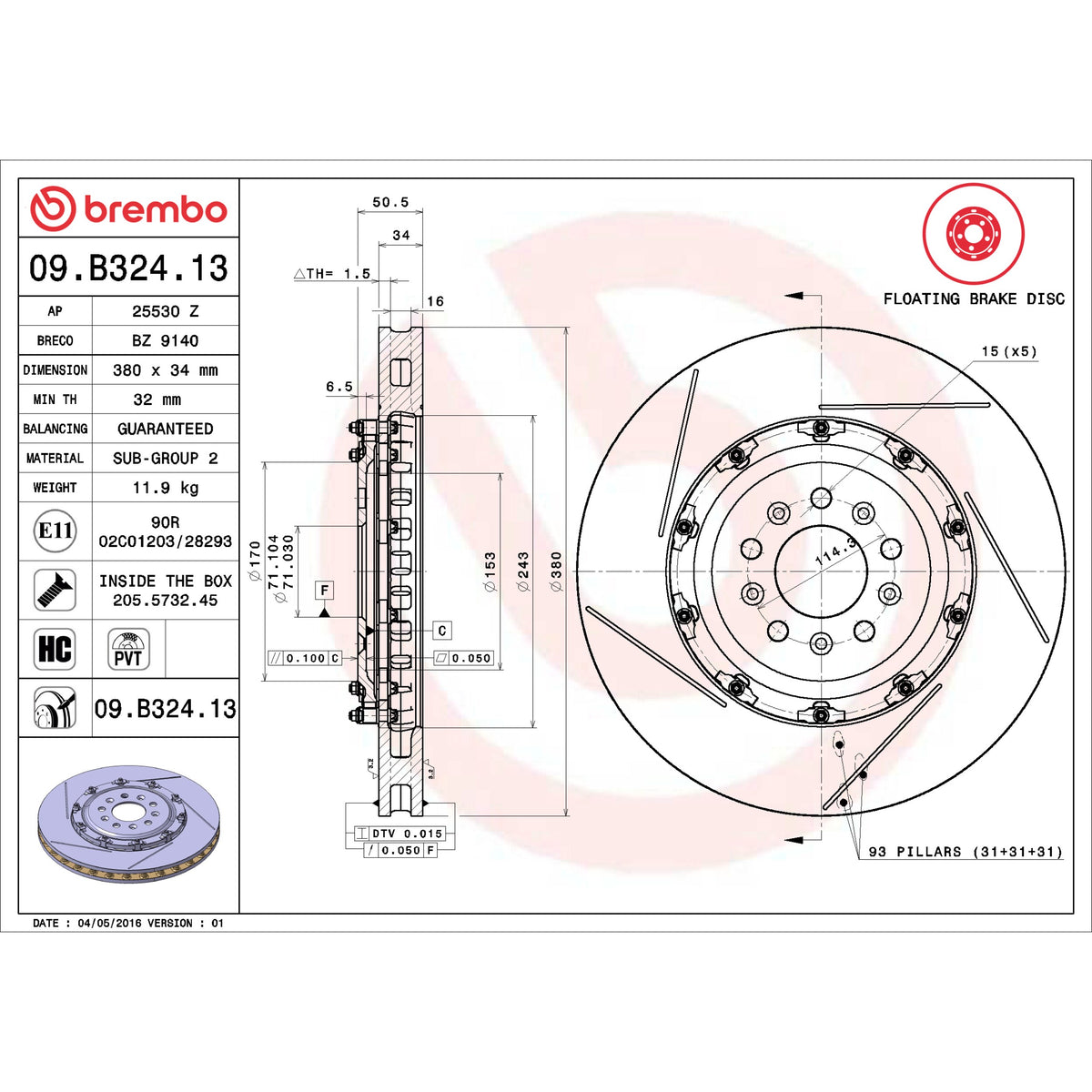 Brembo Disc Brake Rotor 09.B324.13
