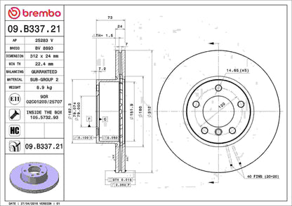 Brembo Disc Brake Rotor 09.B337.21
