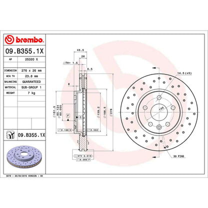 Brembo Disc Brake Rotor 09.B355.1X