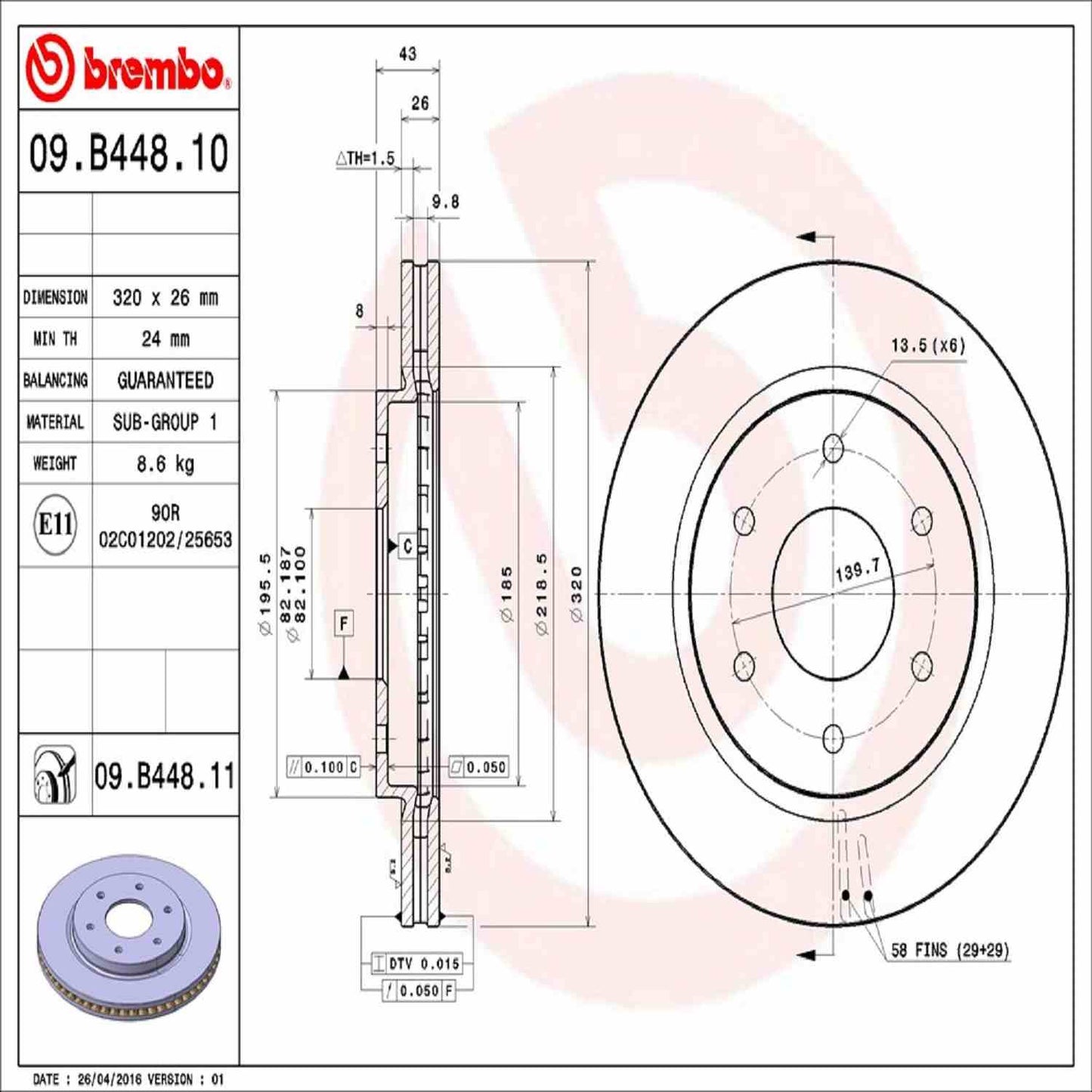 Brembo Disc Brake Rotor 09.B448.11