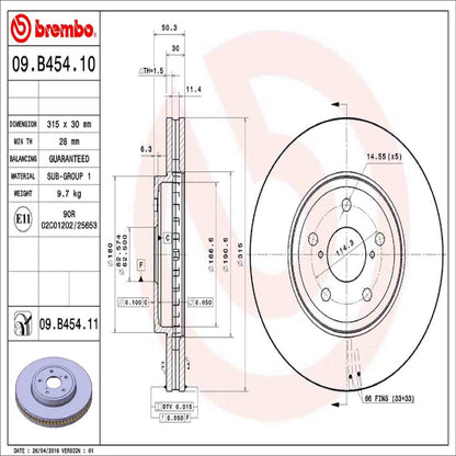 Brembo Disc Brake Rotor 09.B454.11