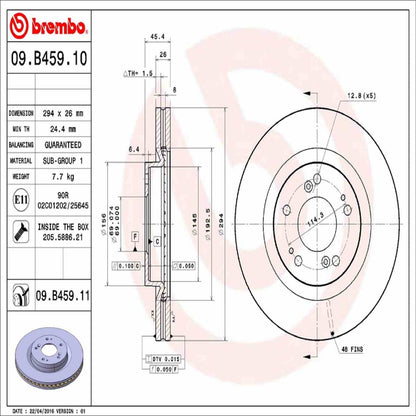 Brembo Disc Brake Rotor 09.B459.11