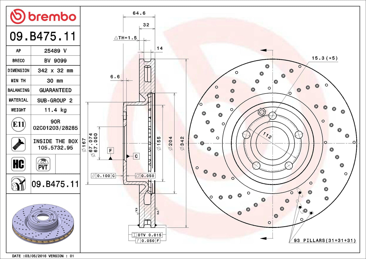 Brembo Disc Brake Rotor 09.B475.11