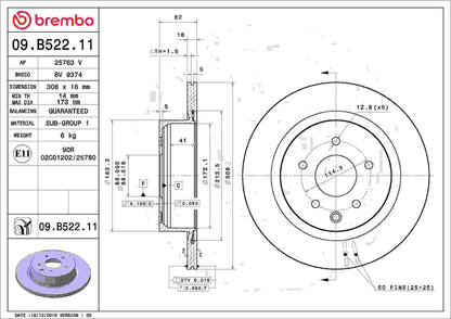 Brembo Disc Brake Rotor 09.B522.11