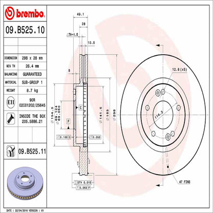 Brembo Disc Brake Rotor 09.B525.11