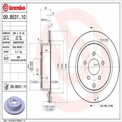 Brembo Disc Brake Rotor 09.B531.11
