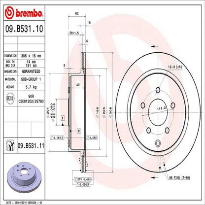 Brembo Disc Brake Rotor 09.B531.11