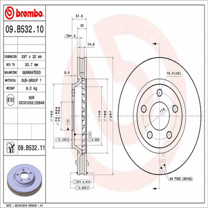 Brembo Disc Brake Rotor 09.B532.11