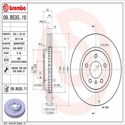 Brembo Disc Brake Rotor 09.B535.11