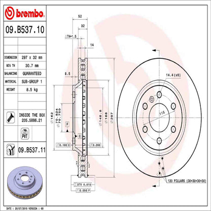Brembo Disc Brake Rotor 09.B537.11