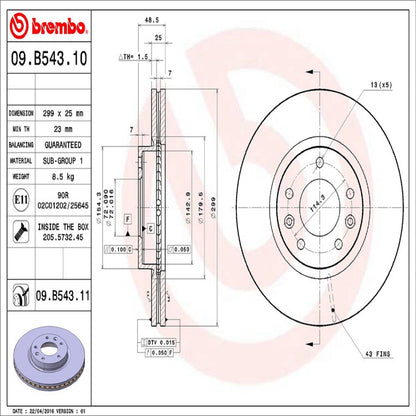 Brembo Disc Brake Rotor 09.B543.11