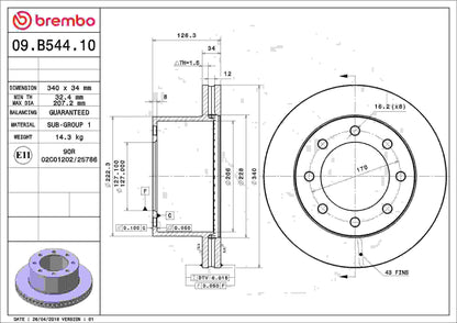 Brembo Disc Brake Rotor 09.B544.10