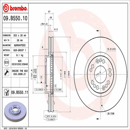 Brembo Disc Brake Rotor 09.B550.11