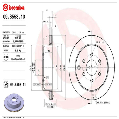 Brembo Disc Brake Rotor 09.B553.11