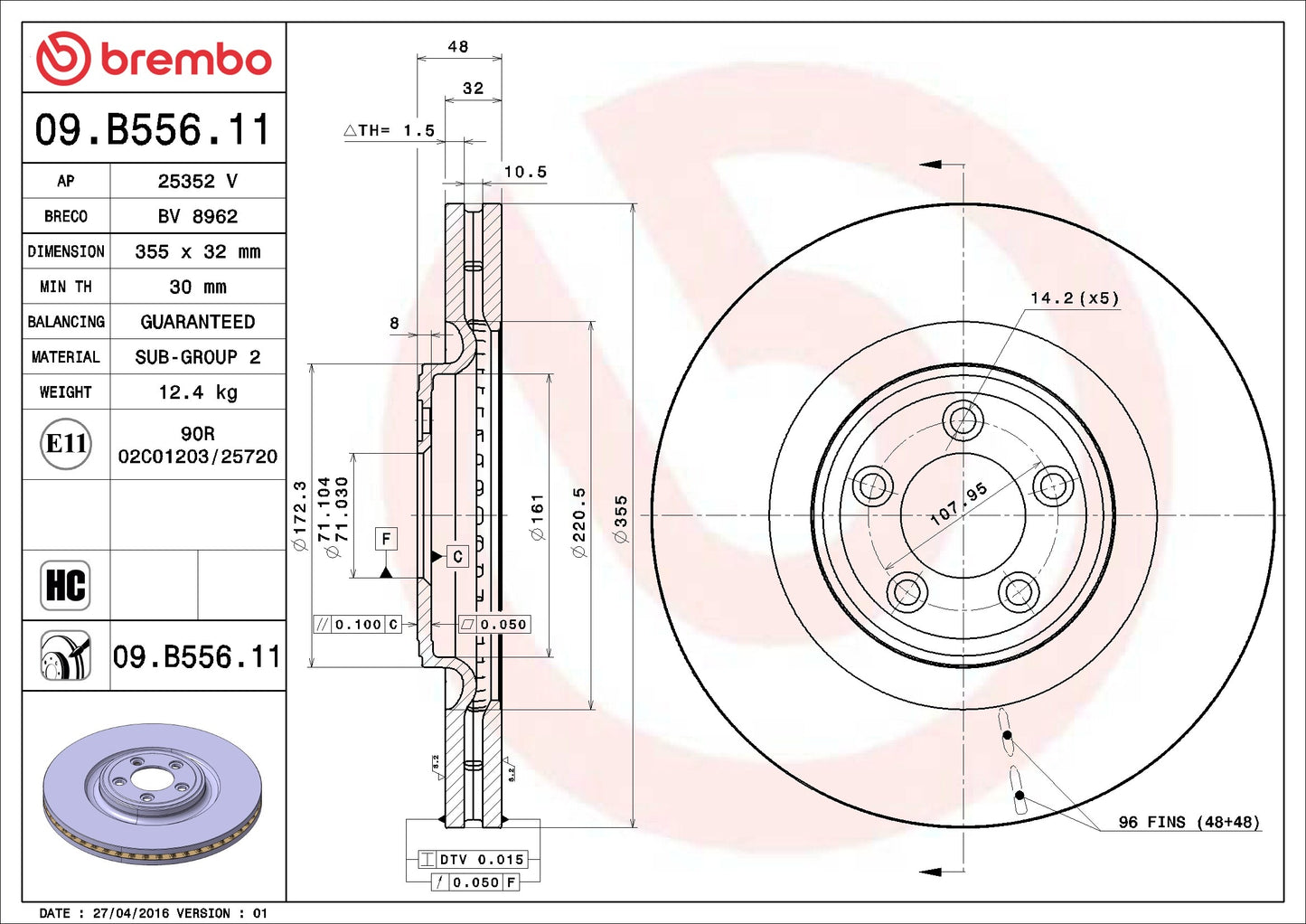 Brembo Disc Brake Rotor 09.B556.11