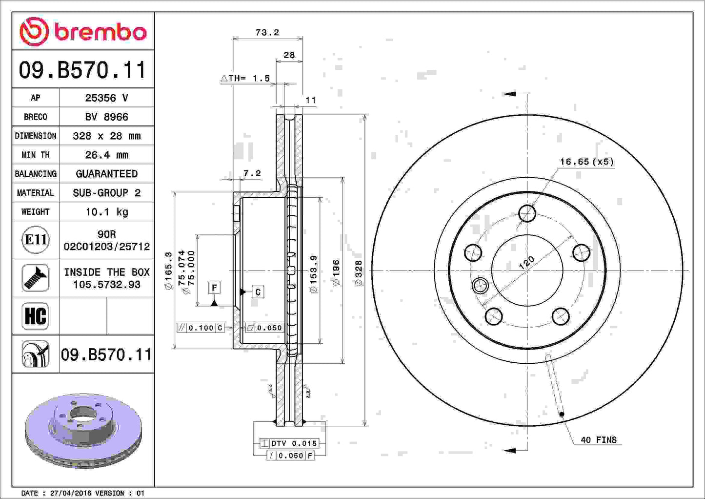Brembo Disc Brake Rotor