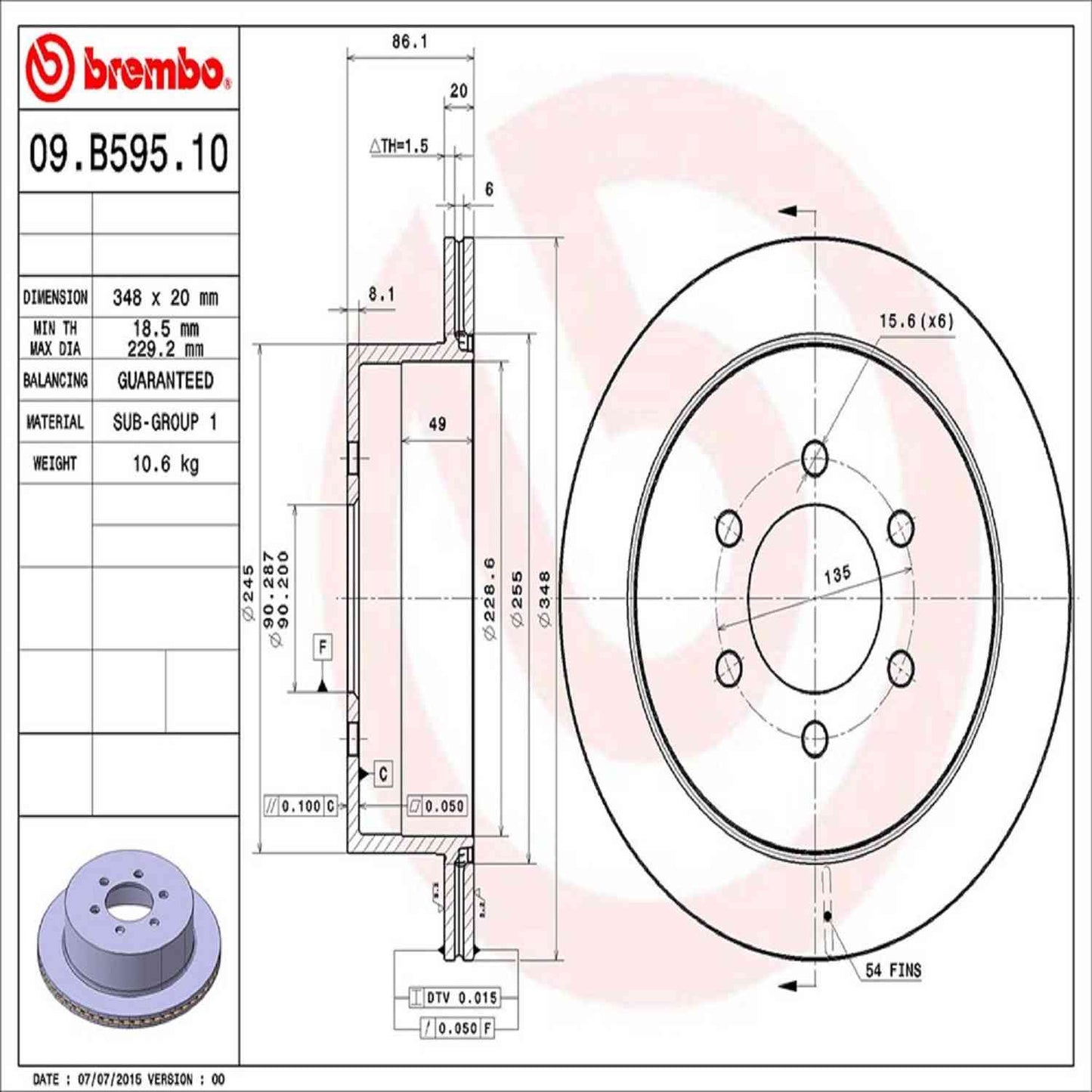Brembo Disc Brake Rotor