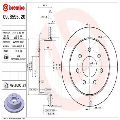 Brembo Disc Brake Rotor 09.B595.21