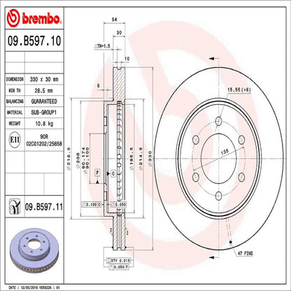 Brembo Disc Brake Rotor 09.B597.11