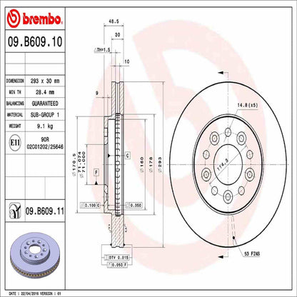 Brembo Disc Brake Rotor 09.B609.11