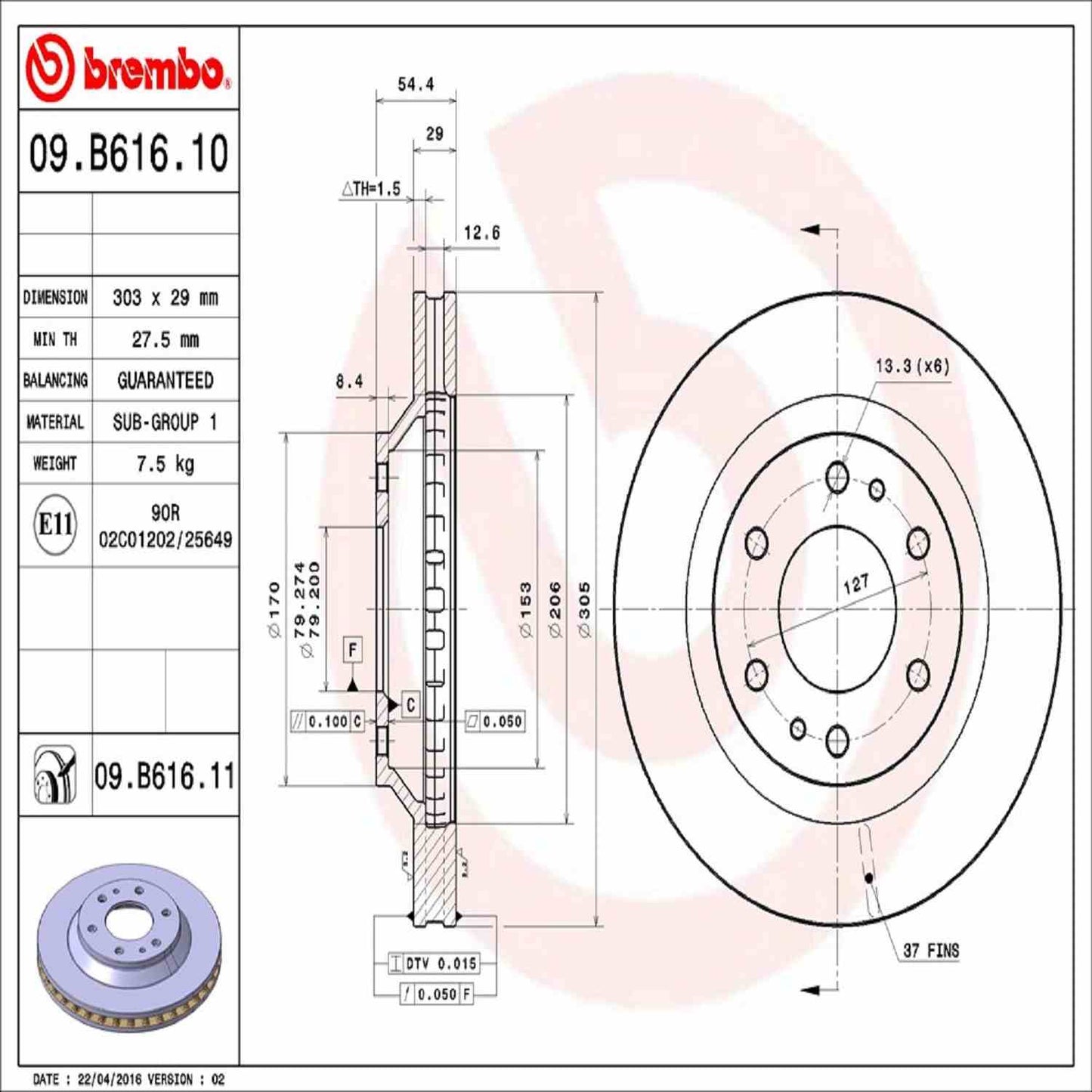 Brembo Disc Brake Rotor