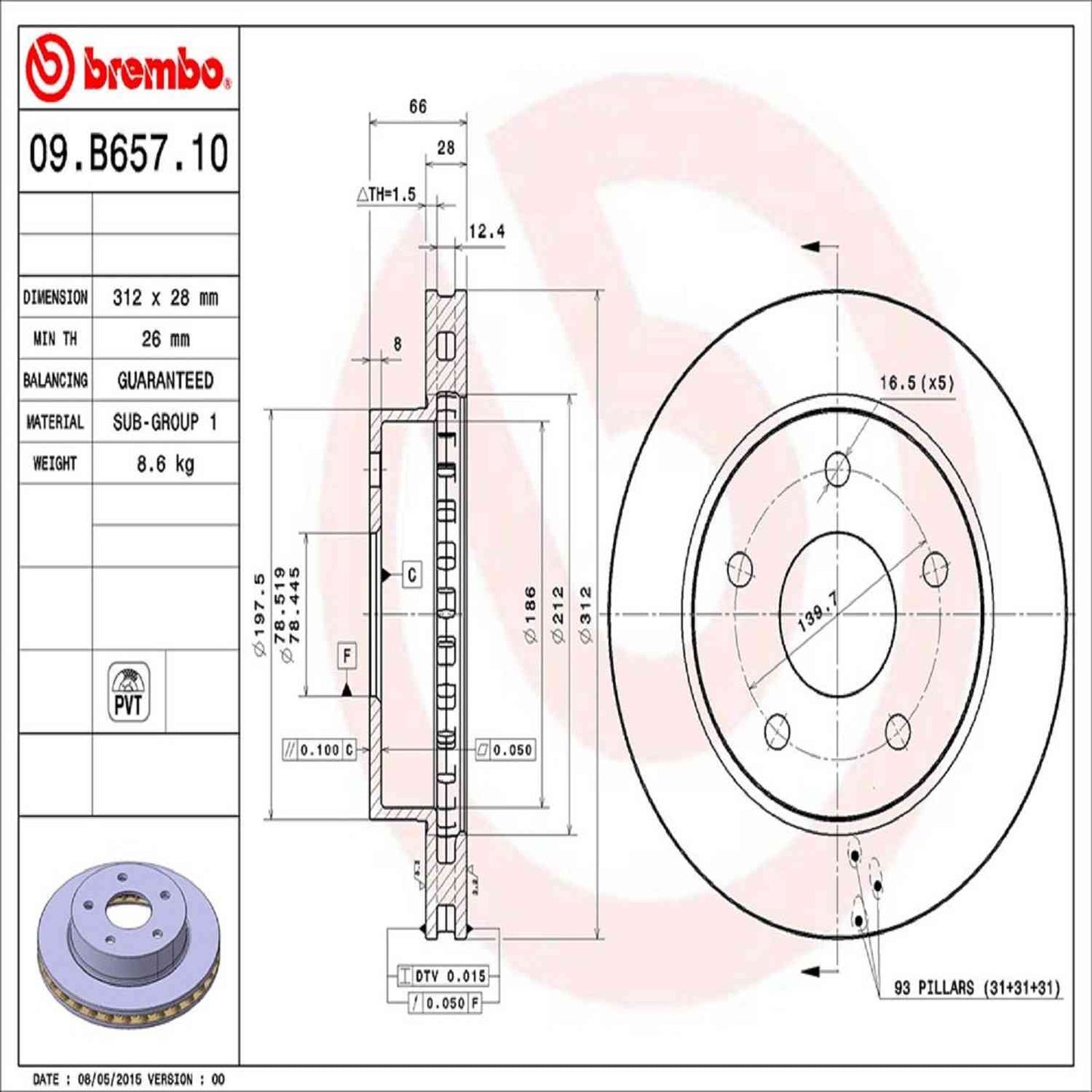 Brembo Disc Brake Rotor 09.B657.11