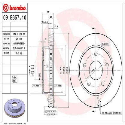 Brembo Disc Brake Rotor 09.B657.11