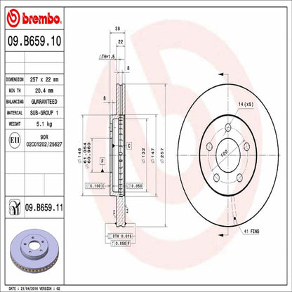 Brembo Disc Brake Rotor 09.B659.11