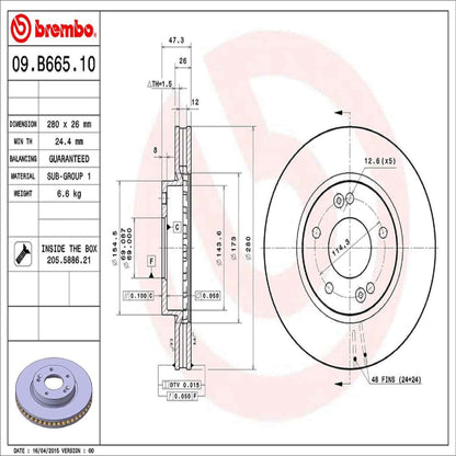 Brembo Disc Brake Rotor 09.B665.10