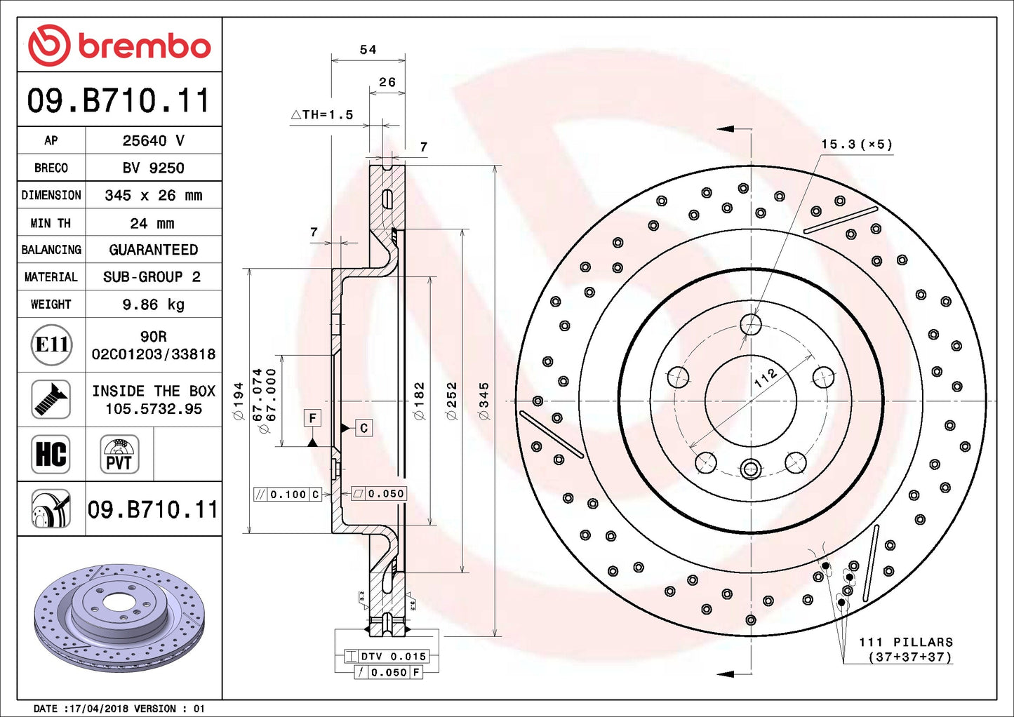 Brembo Disc Brake Rotor 09.B710.11