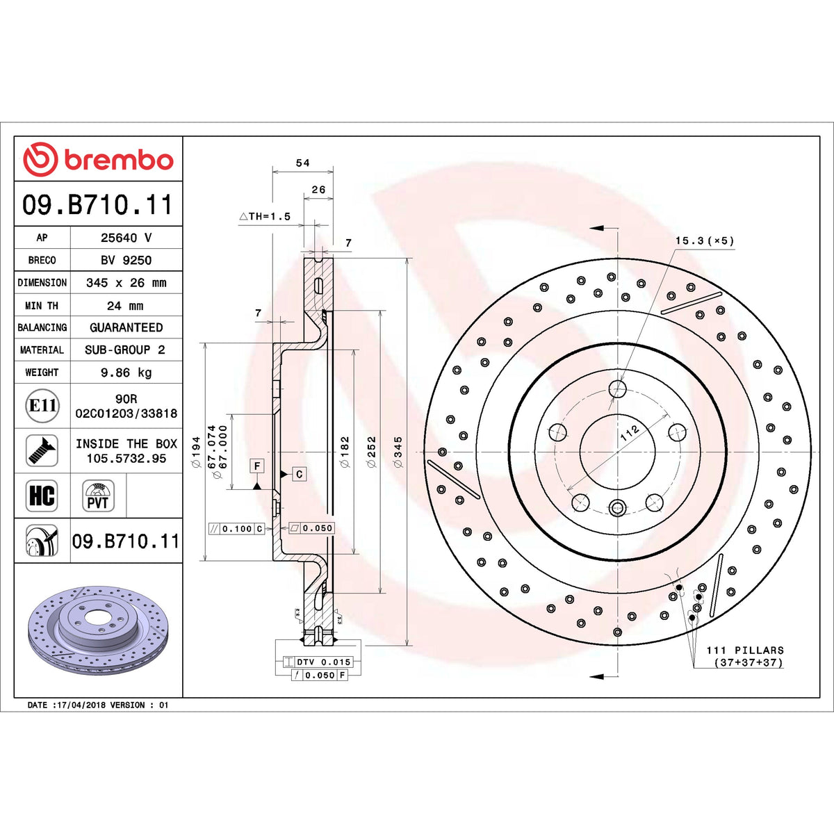 Brembo Disc Brake Rotor 09.B710.11