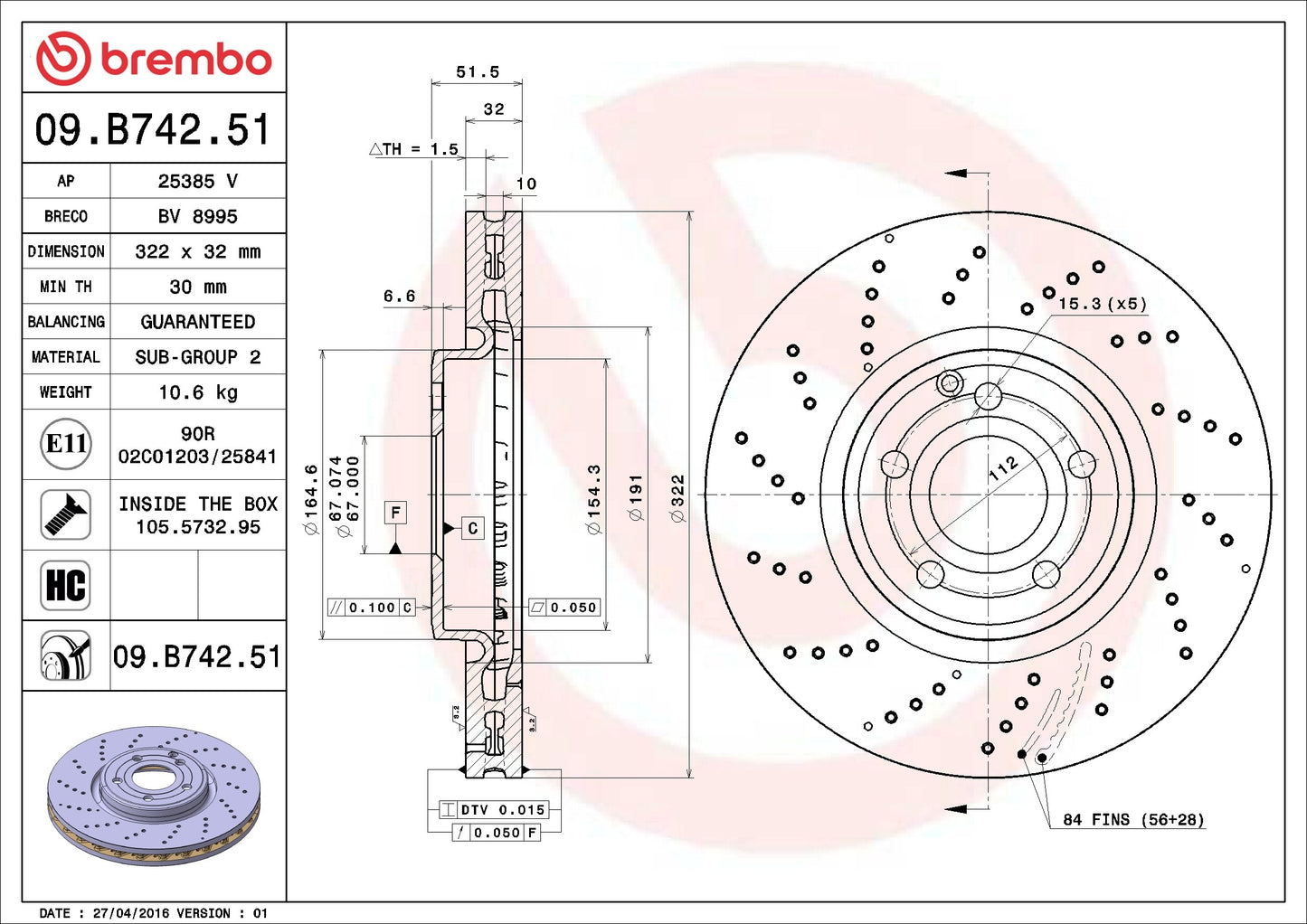 Brembo Disc Brake Rotor