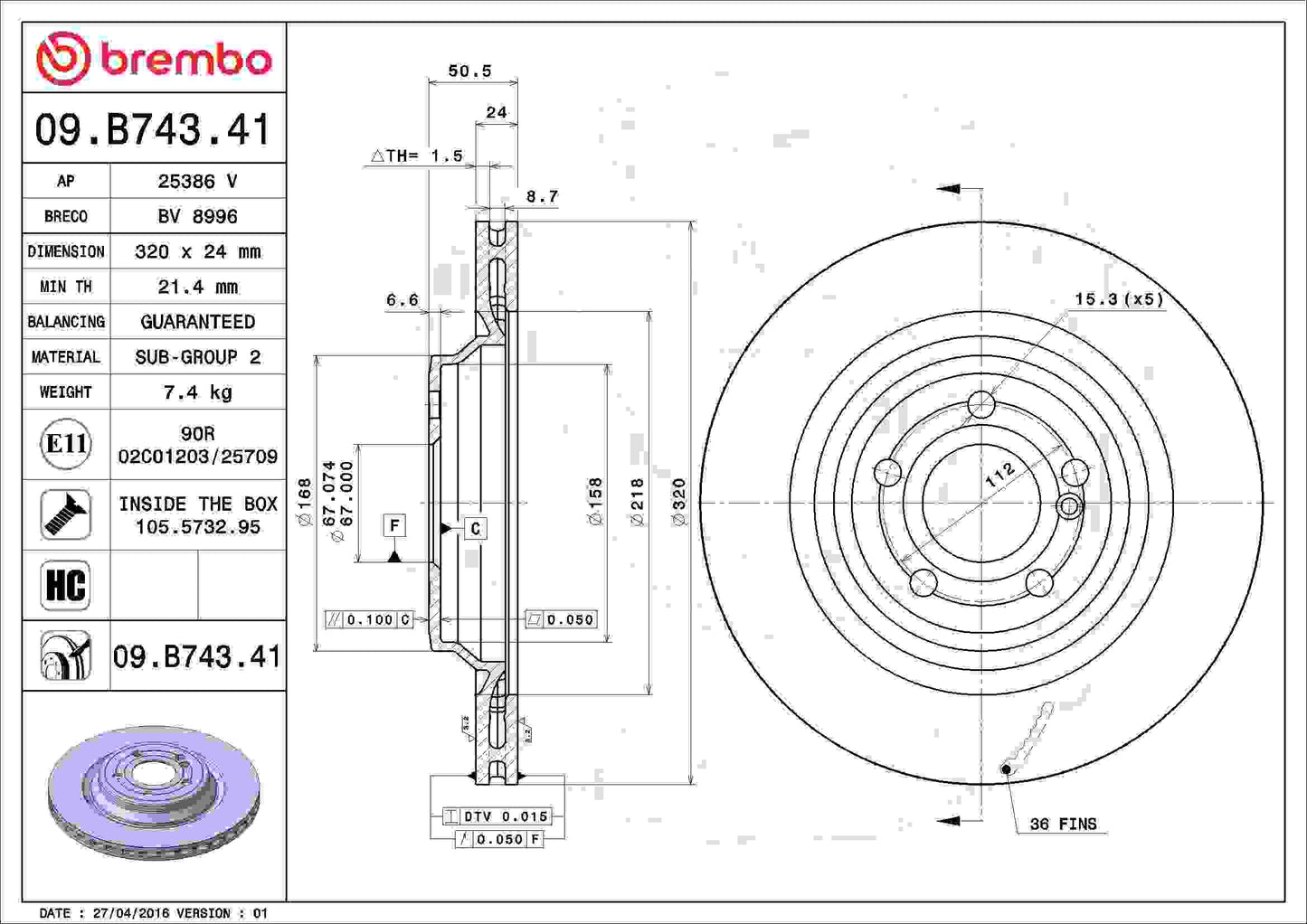 Brembo Disc Brake Rotor