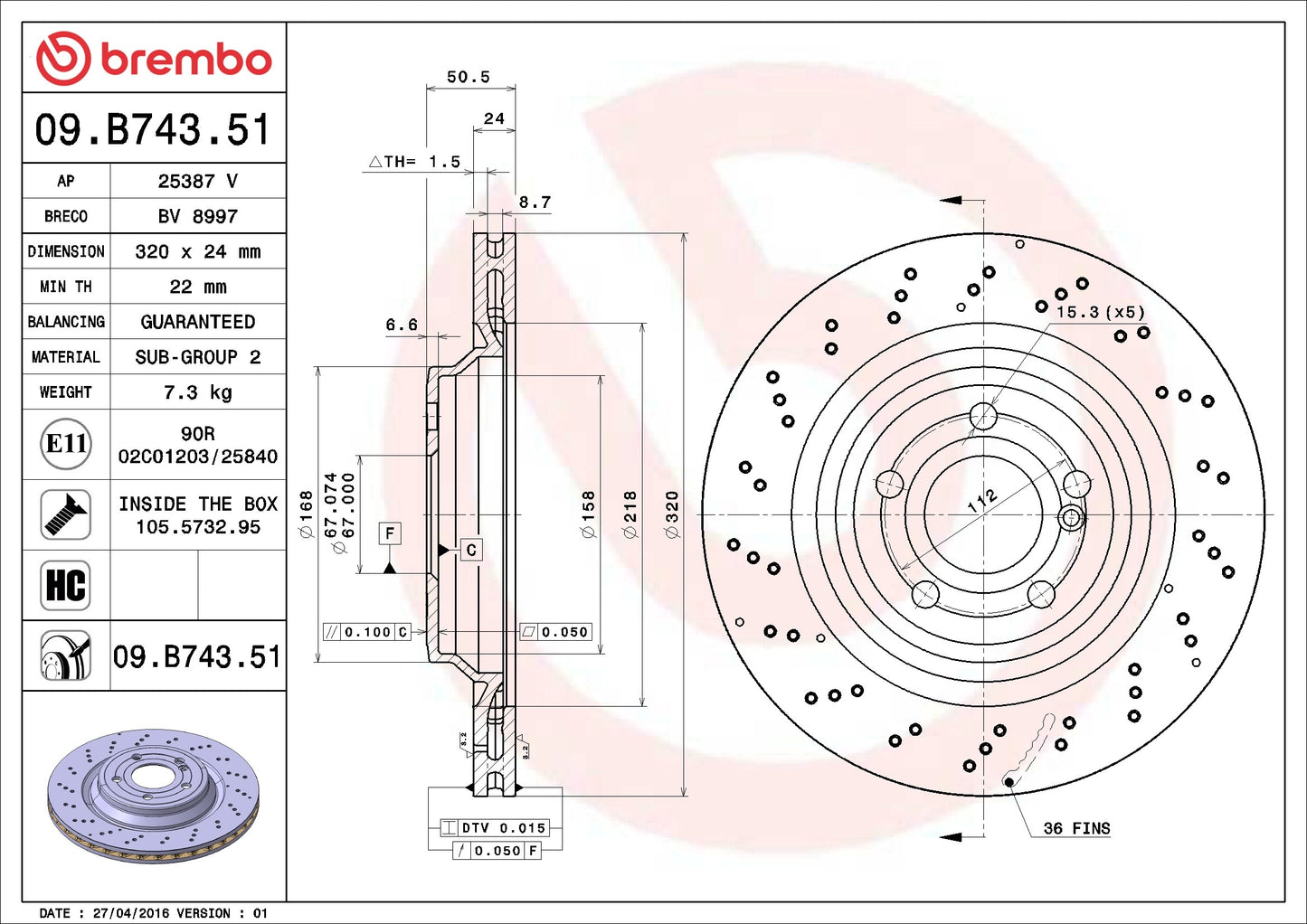 Brembo Disc Brake Rotor