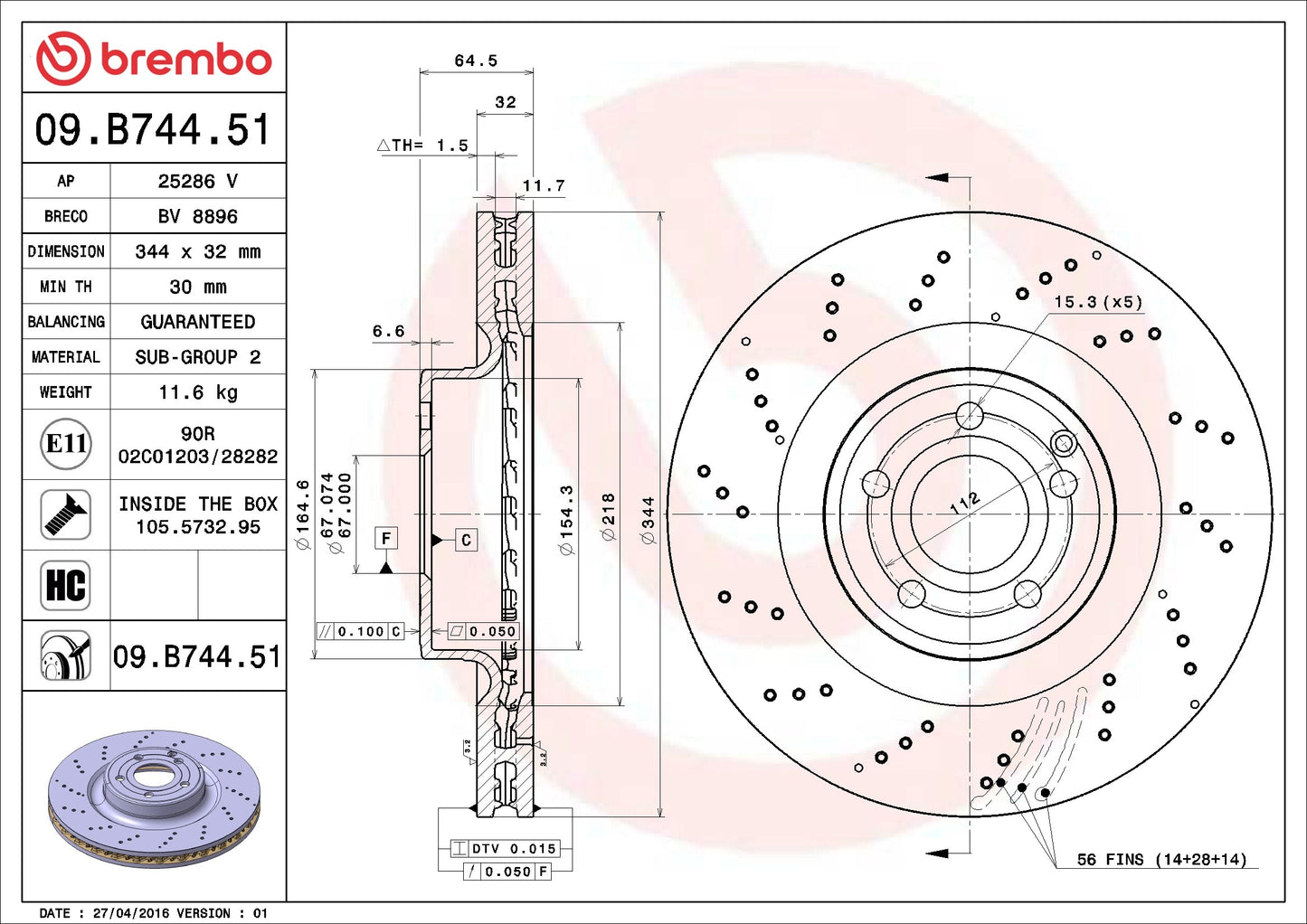 Brembo Disc Brake Rotor