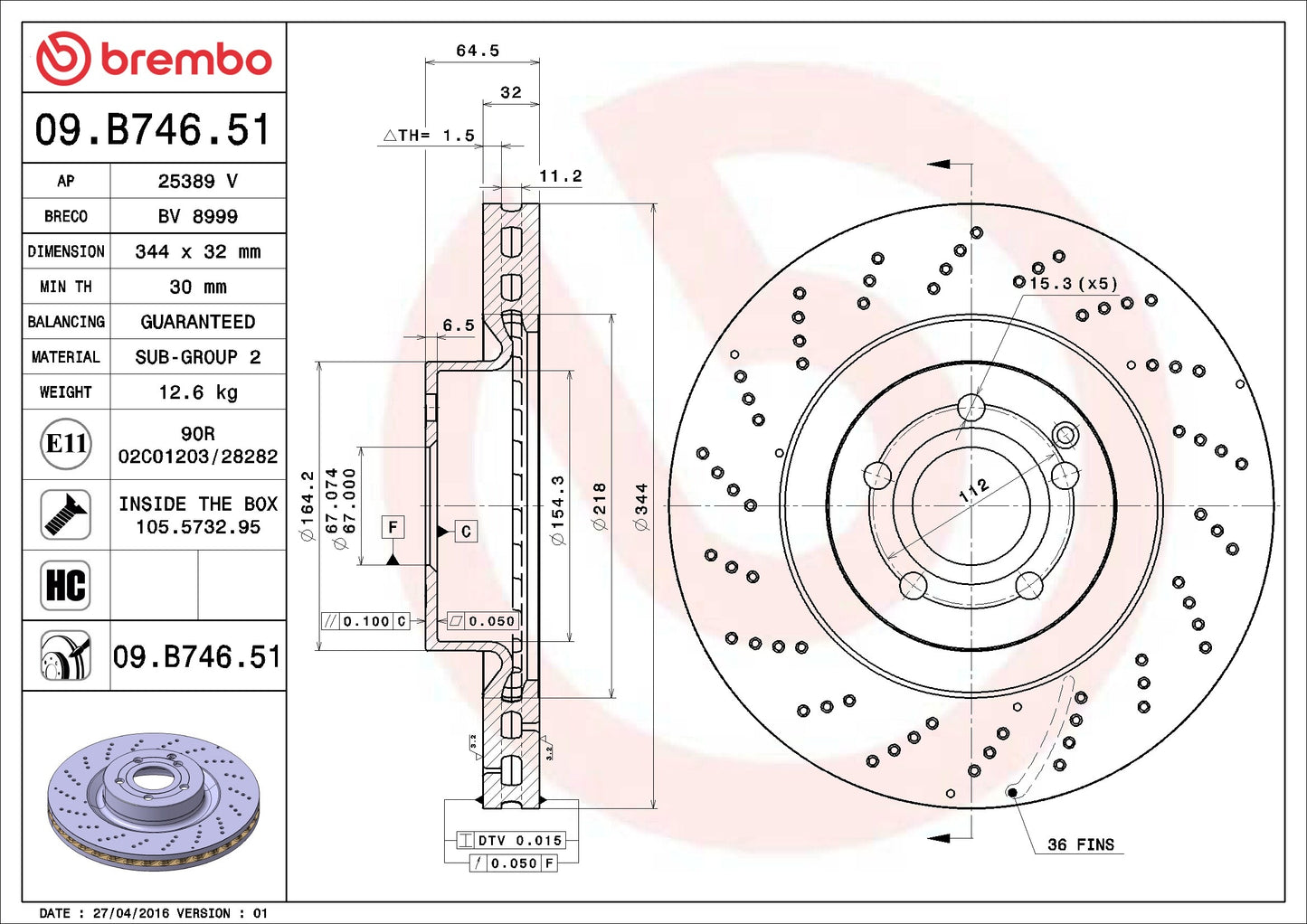 Brembo Disc Brake Rotor