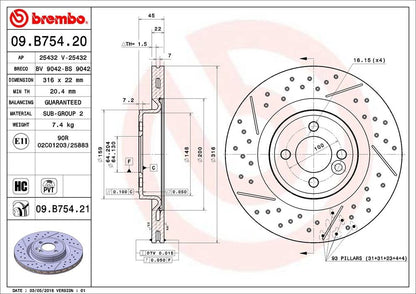 Brembo Disc Brake Rotor 09.B754.21